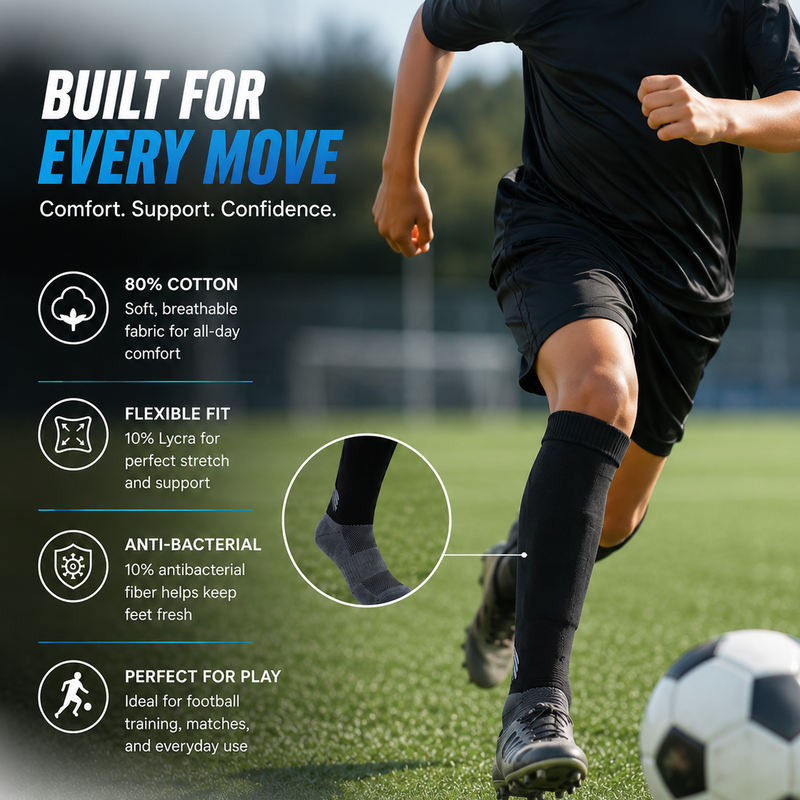 ProShield Kids Football Socks – Black