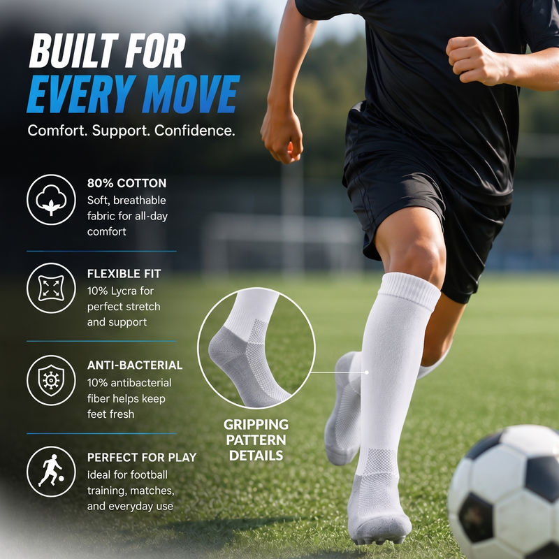 ProShield Kids Football Socks – White