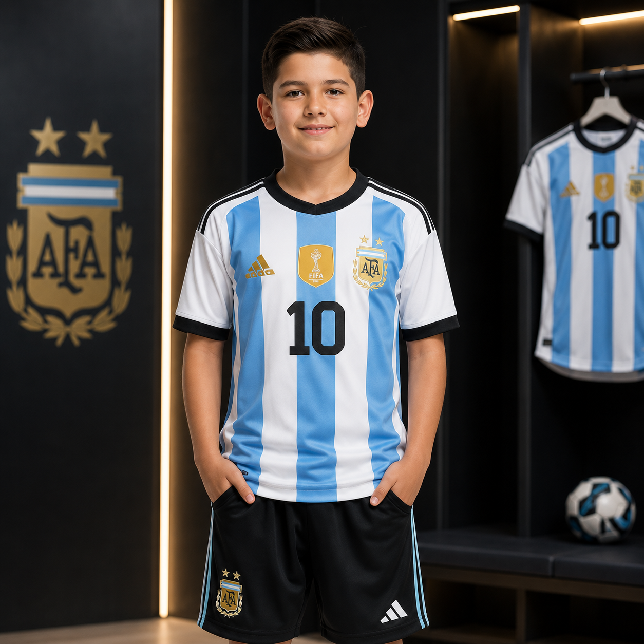 Argentina 2026 Messi #10 Kids Kit – Shirt & Shorts