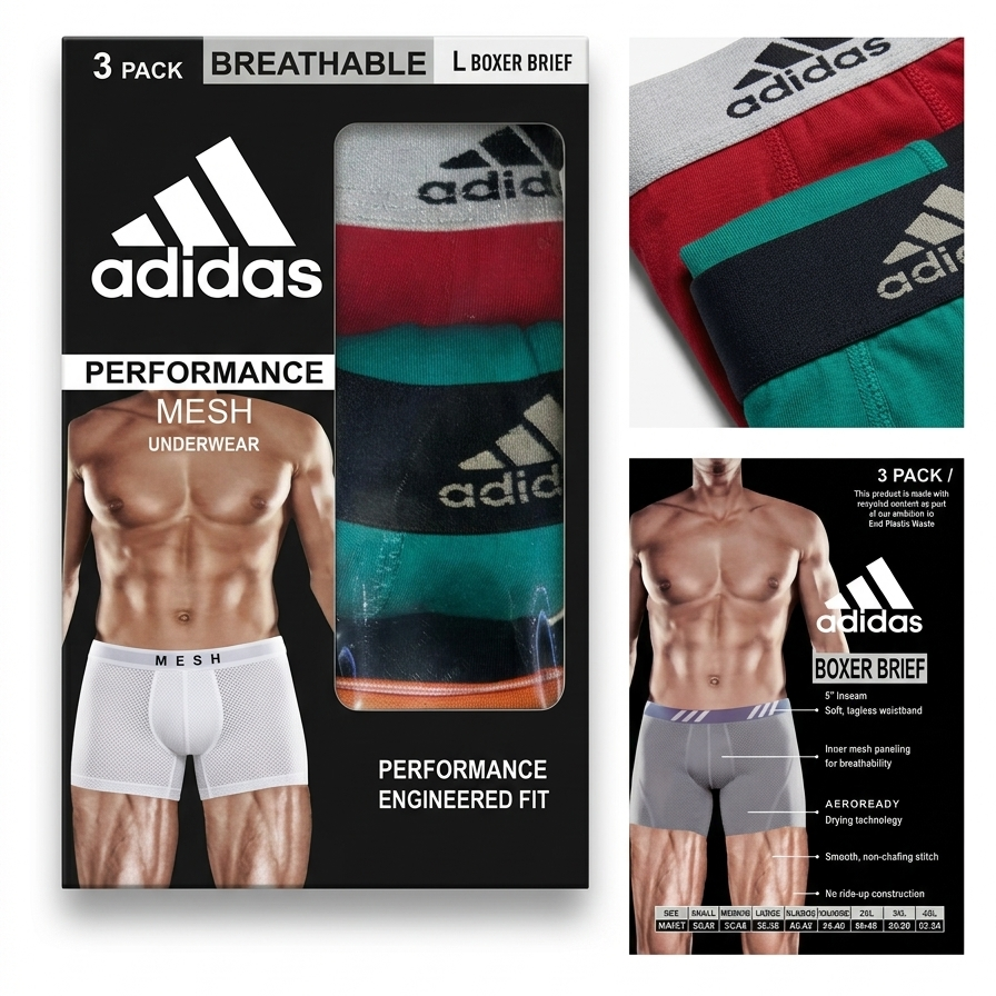 adidas Men's Underwear – 3 Pack