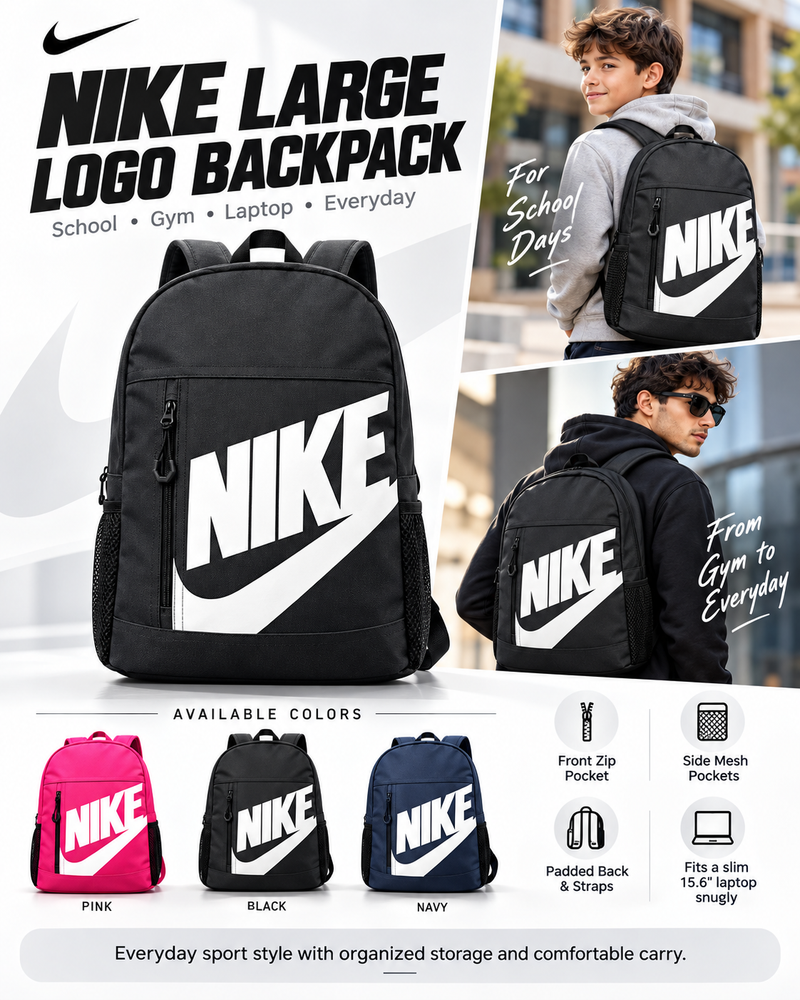 Everyday Sports Backpack – Black | School, Gym & Laptop