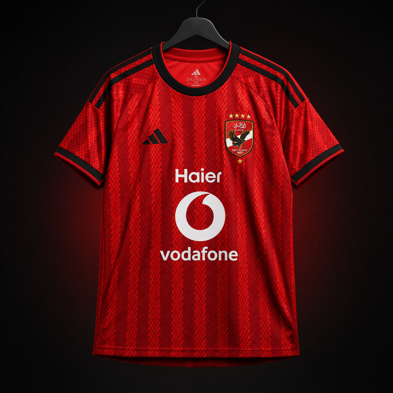 Al Ahly 2028 Home Jersey front view on black hanger