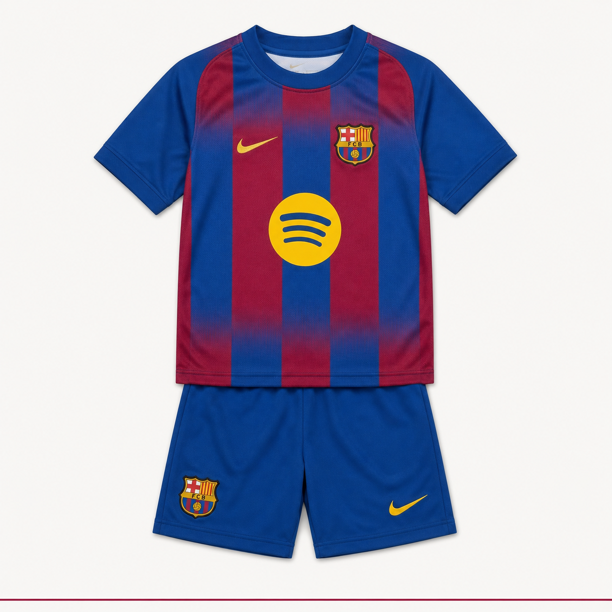 Barcelona 2026 kids football kit front view