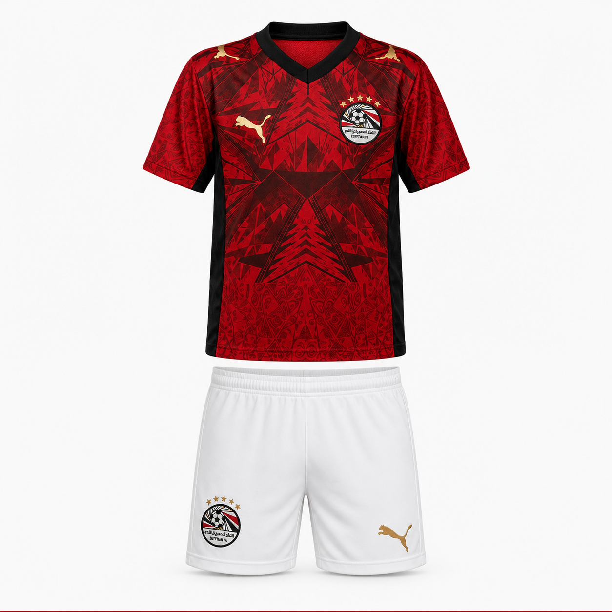 Egypt 2026 kids football kit front view