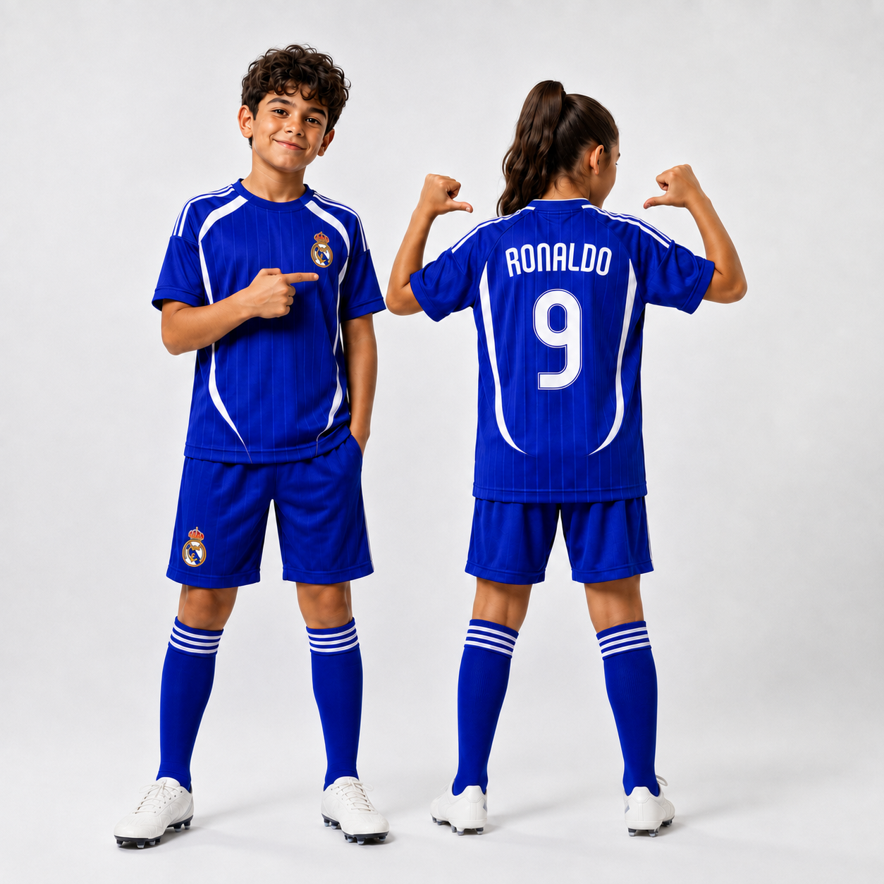 Real Madrid 2008 Ronaldo #9 Kids Football Kit – Shirt & Shorts
