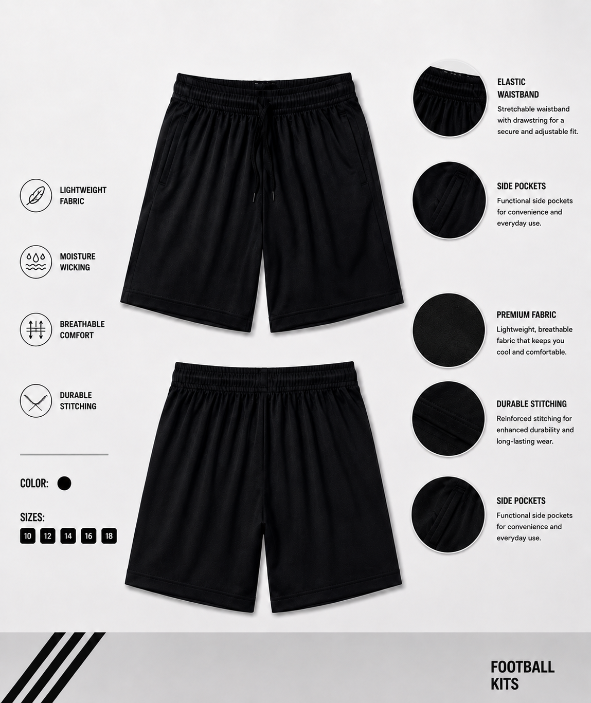 adidas Kids Training Shorts – Black