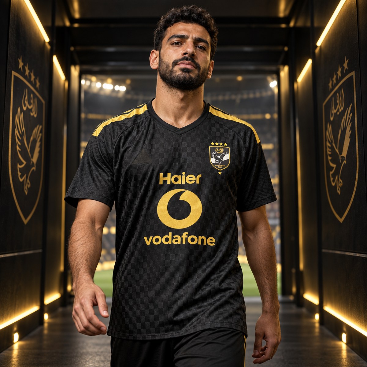 Al Ahly black and gold away jersey 2027 for men