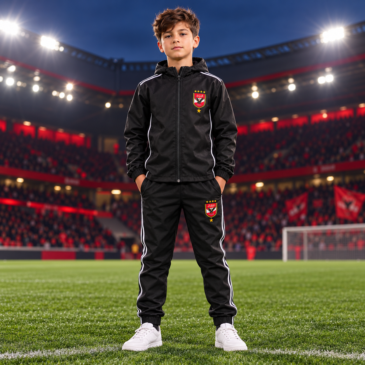 Al Ahly kids waterproof tracksuit black - Football Kits