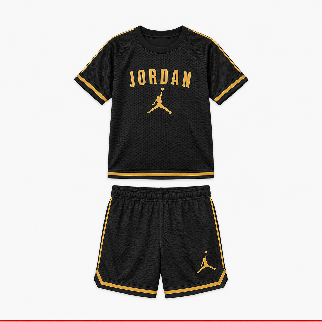 Jordan kids black sports set front view