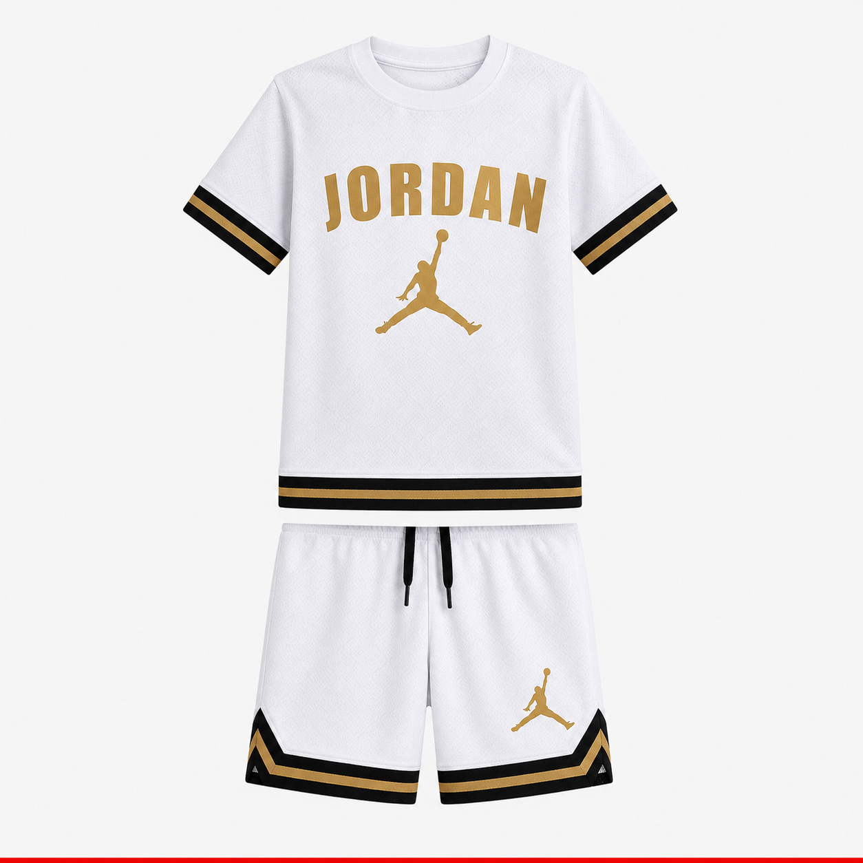 Jordan kids white sports set front view