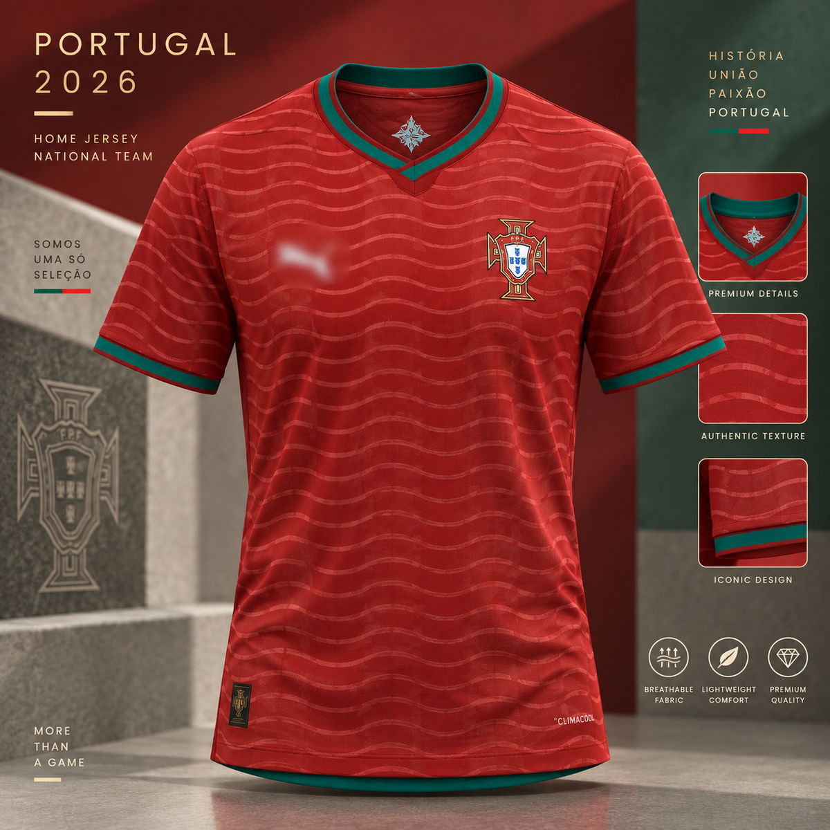 Portugal 2026 home adult football jersey