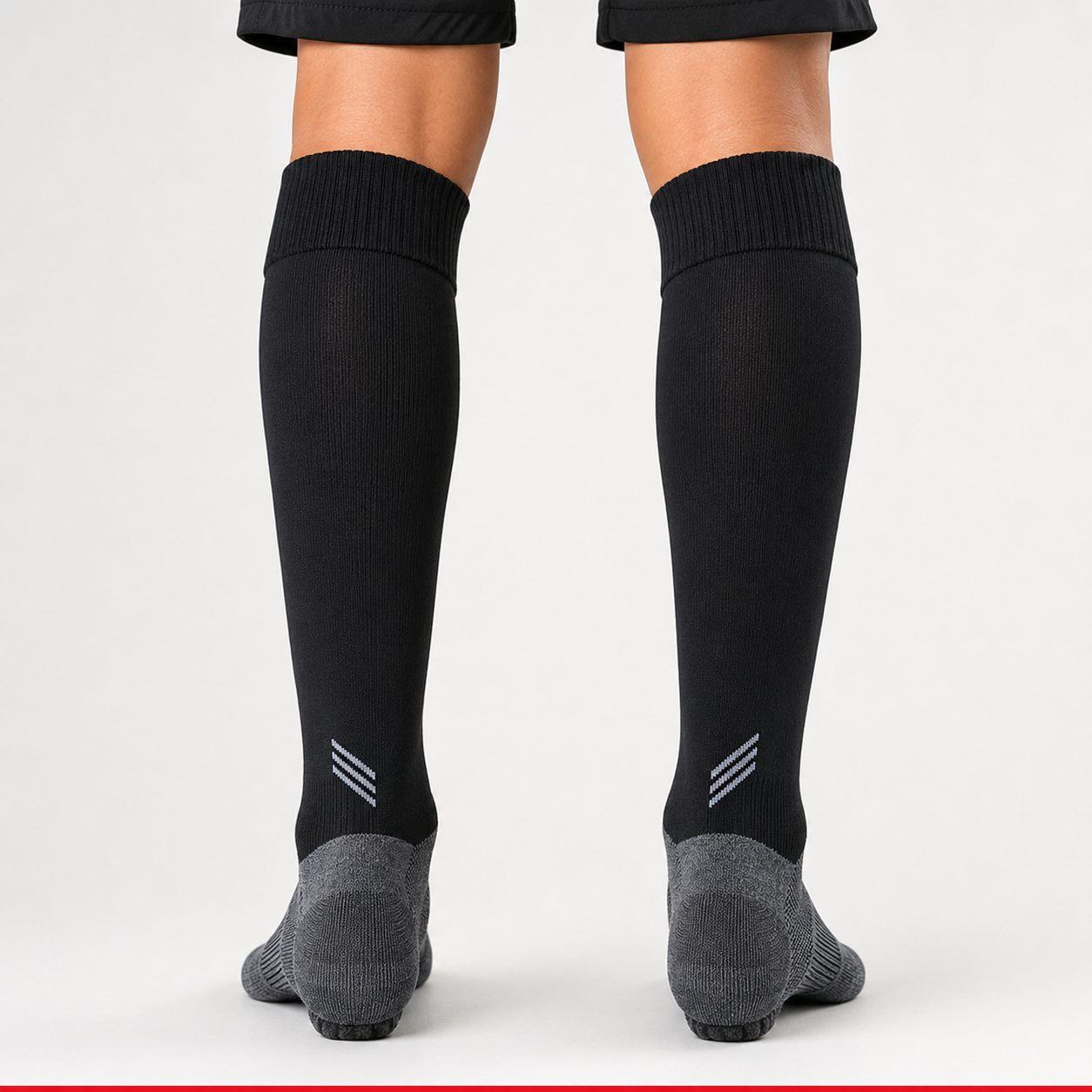 ProShield kids black football socks back view