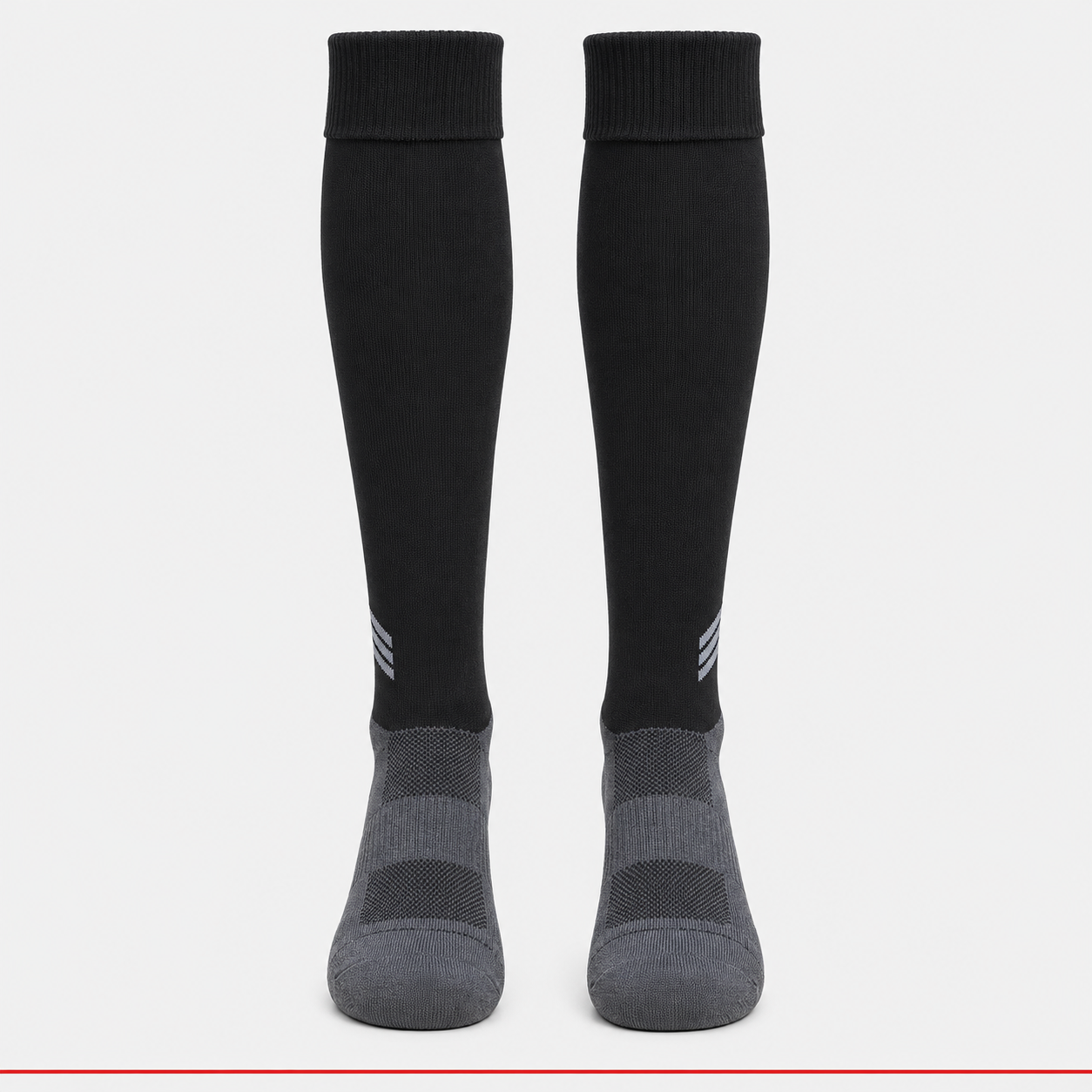 ProShield kids black football socks front view