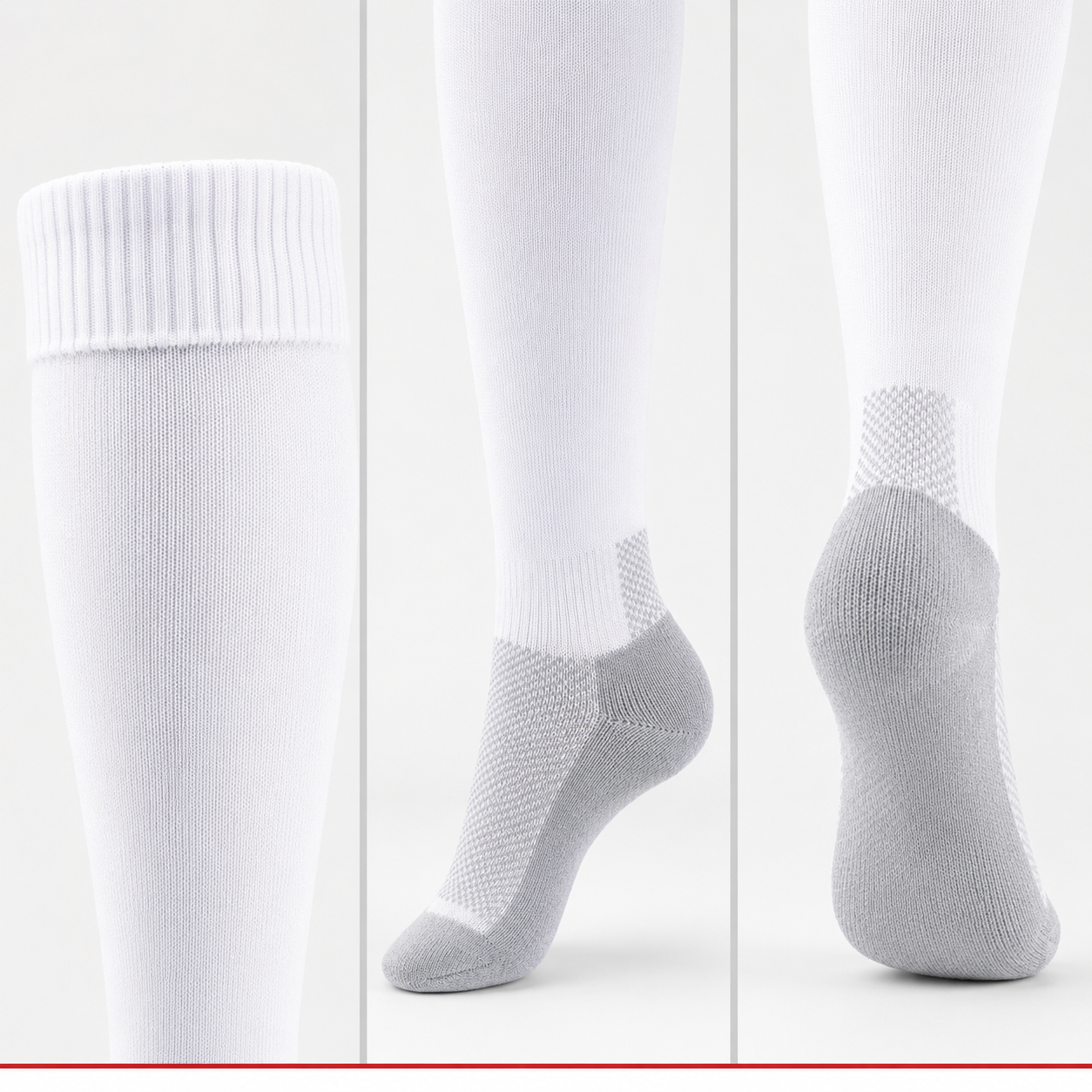 ProShield kids white football socks detail views