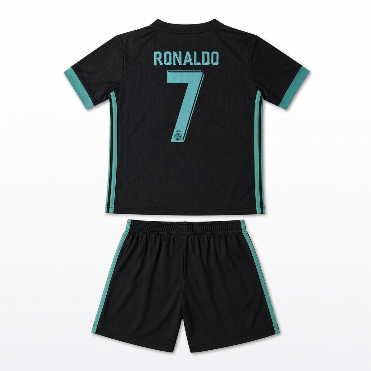 Real Madrid 2017 black kids football kit back Ronaldo 7