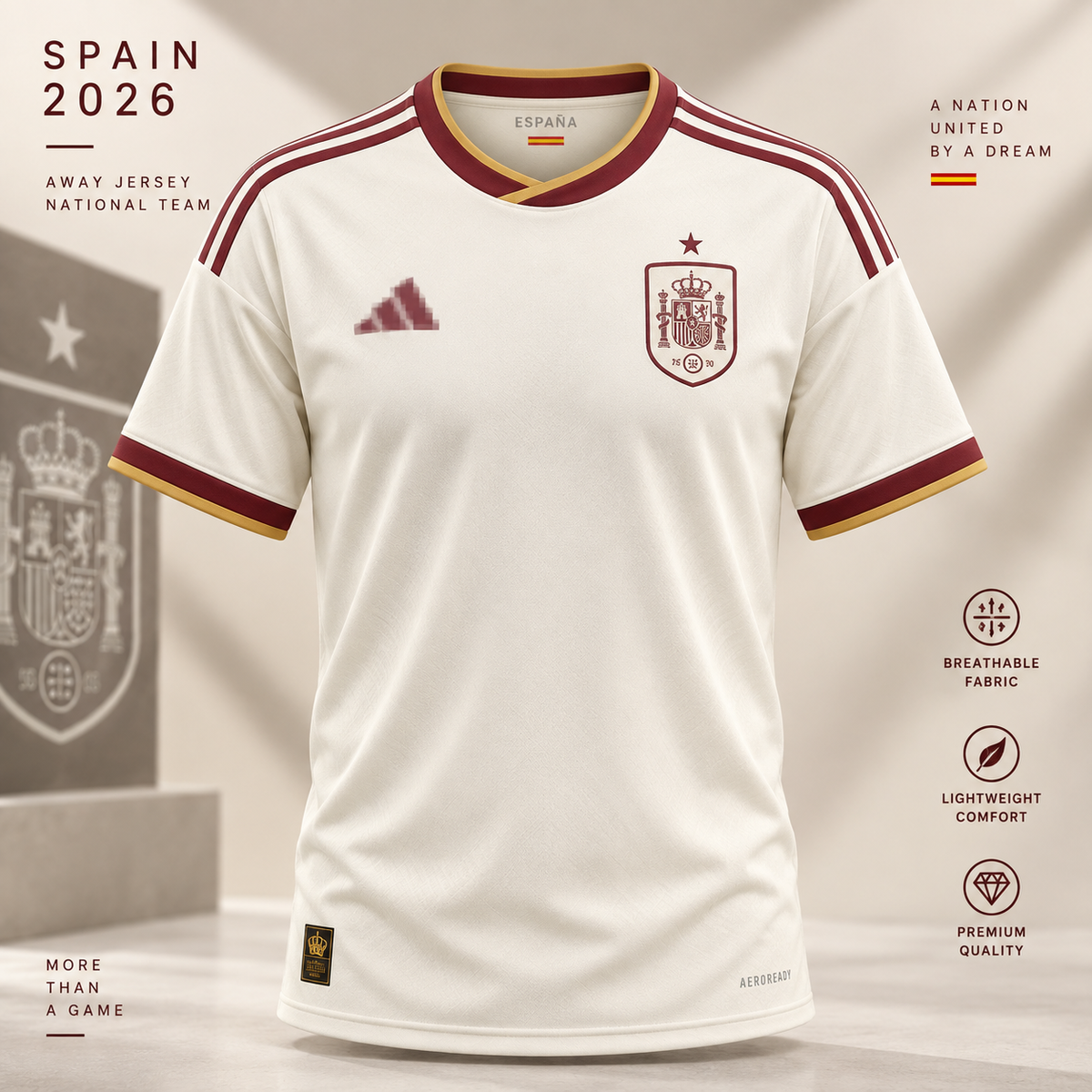 Spain 2026 away adult football jersey